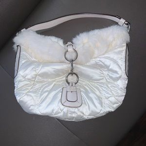 White COACH fur purse